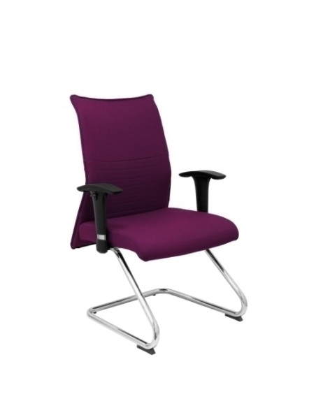 SILLA PIQUERAS Y CRESPO ALBACETE CONFIDENTE ESTRUCTURA PATIN ACABADO CROMADO BRAZO REGULABLE TAPICERIA BALI MORADO