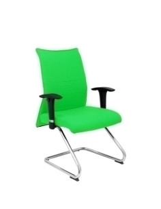 SILLA PIQUERAS Y CRESPO ALBACETE CONFIDENTE ESTRUCTURA PATIN ACABADO CROMADO BRAZO REGULABLE TAPICERIA BALI PISTACHO