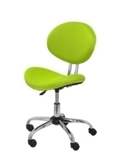 SILLA PIQUERAS Y CRESPO ALBENDEA INFANTIL MECANISMO GIRATORIO REGULABLE EN ALTURA ASIENTO Y RESPALDO TAPIZADO DE MALLA VERDE