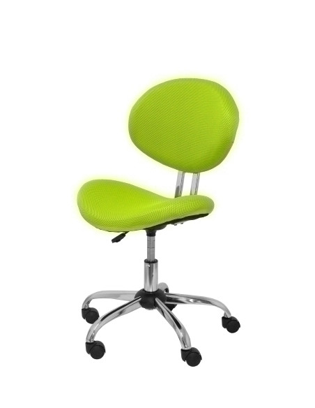 SILLA PIQUERAS Y CRESPO ALBENDEA INFANTIL MECANISMO GIRATORIO REGULABLE EN ALTURA ASIENTO Y RESPALDO TAPIZADO DE MALLA VERDE