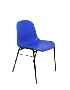 SILLA PIQUERAS Y CRESPO ALBOREA CONFIDENTE ERGONOMICA APILABLE ESTRUCTURA NEGRA ASIENTO Y RESPALDO PVC AZUL PACK de 2