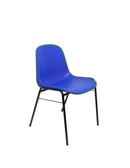 SILLA PIQUERAS Y CRESPO ALBOREA CONFIDENTE ERGONOMICA APILABLE ESTRUCTURA NEGRA ASIENTO Y RESPALDO PVC AZUL PACK de 2