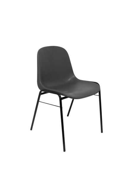 SILLA PIQUERAS Y CRESPO ALBOREA CONFIDENTE ERGONOMICA APILABLE ESTRUCTURA NEGRA ASIENTO Y RESPALDO PVC GRIS PACK de 2