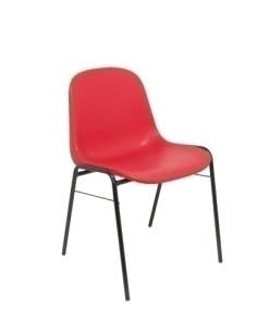 SILLA PIQUERAS Y CRESPO ALBOREA CONFIDENTE ERGONOMICA APILABLE ESTRUCTURA NEGRA ASIENTO Y RESPALDO PVC ROJO PACK de 2