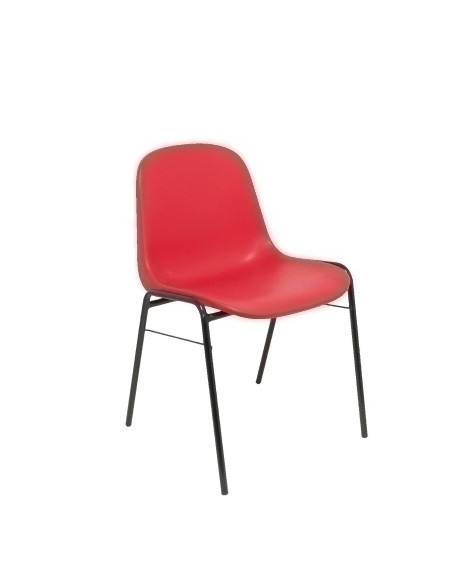 SILLA PIQUERAS Y CRESPO ALBOREA CONFIDENTE ERGONOMICA APILABLE ESTRUCTURA NEGRA ASIENTO Y RESPALDO PVC ROJO PACK de 2