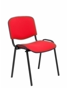 SILLA PIQUERAS Y CRESPO ALCARAZ CONFIDENTE ERGONOMICA APILABLE ESTRUCTURA NEGRA ASIENTO Y RESPALDO TAPIZADO ARAN ROJO PACK de 2