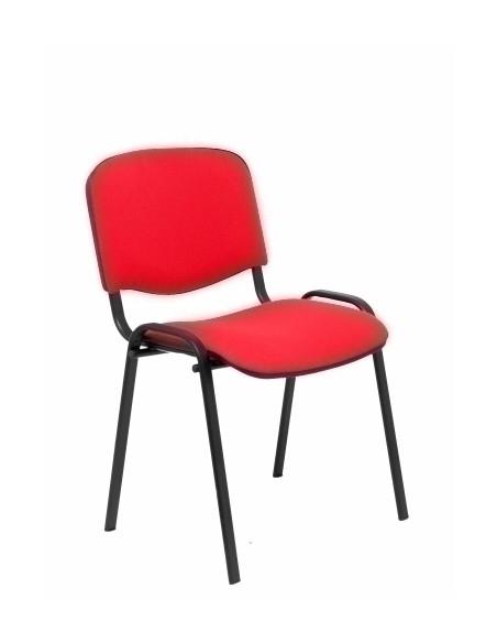 SILLA PIQUERAS Y CRESPO ALCARAZ CONFIDENTE ERGONOMICA APILABLE ESTRUCTURA NEGRA ASIENTO Y RESPALDO TAPIZADO ARAN ROJO PACK de 2