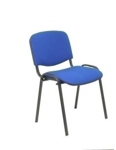 SILLA PIQUERAS Y CRESPO ALCARAZ CONFIDENTE ERGONOMICA APILABLE ESTRUCTURA NEGRA ASIENTO Y RESPALDO TAPIZADOS BALI AZUL PACK de 4
