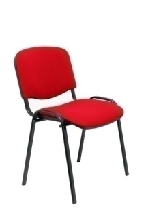 SILLA PIQUERAS Y CRESPO ALCARAZ CONFIDENTE ERGONOMICA APILABLE ESTRUCTURA NEGRA ASIENTO Y RESPALDO TAPIZADOS BALI ROJO PACK de 4