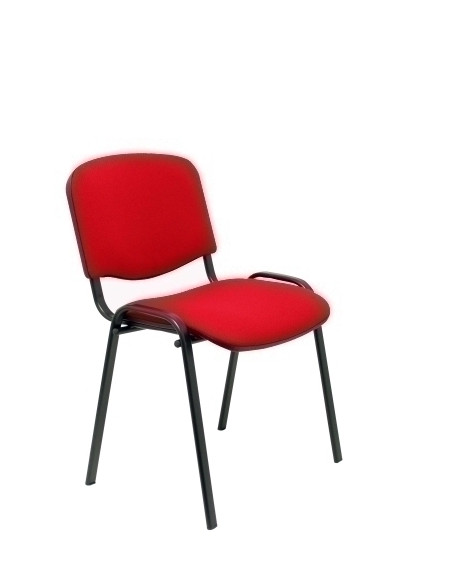 SILLA PIQUERAS Y CRESPO ALCARAZ CONFIDENTE ERGONOMICA APILABLE ESTRUCTURA NEGRA ASIENTO Y RESPALDO TAPIZADOS BALI ROJO PACK de 4