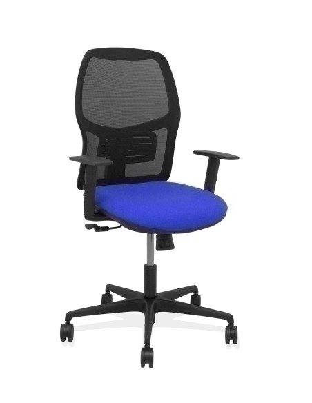 SILLA PIQUERAS Y CRESPO ALFERA BRAZOS REGULABLES ERGONOMICA MECANISMO SINCRO RESPALDO MALLA NEGRA ASIENTO TAPIZADO BALI AZUL