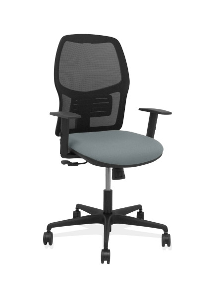 SILLA PIQUERAS Y CRESPO ALFERA BRAZOS REGULABLES ERGONOMICA MECANISMO SINCRO RESPALDO MALLA NEGRA ASIENTO TAPIZADO BALI GRIS