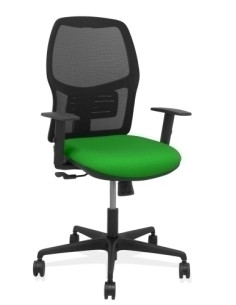 SILLA PIQUERAS Y CRESPO ALFERA BRAZOS REGULABLES ERGONOMICA MECANISMO SINCRO RESPALDO MALLA NEGRA ASIENTO TAPIZADO BALI VERDE