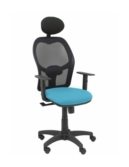 SILLA PIQUERAS Y CRESPO ALOCEN BRAZOS REGULABLES CABECERO FIJO MALLA NEGRO Y ASIENTO BALI AZUL CIELO