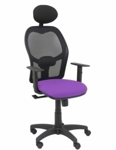 SILLA PIQUERAS Y CRESPO ALOCEN BRAZOS REGULABLES CABECERO FIJO MALLA NEGRO Y ASIENTO BALI LILA