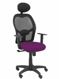 SILLA PIQUERAS Y CRESPO ALOCEN BRAZOS REGULABLES CABECERO FIJO MALLA NEGRO Y ASIENTO BALI MORADO
