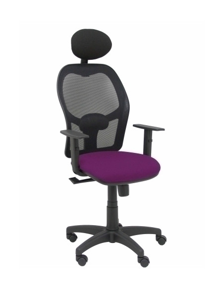 SILLA PIQUERAS Y CRESPO ALOCEN BRAZOS REGULABLES CABECERO FIJO MALLA NEGRO Y ASIENTO BALI MORADO