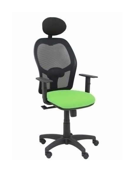 SILLA PIQUERAS Y CRESPO ALOCEN BRAZOS REGULABLES CABECERO FIJO MALLA NEGRO Y ASIENTO BALI PISTACHO