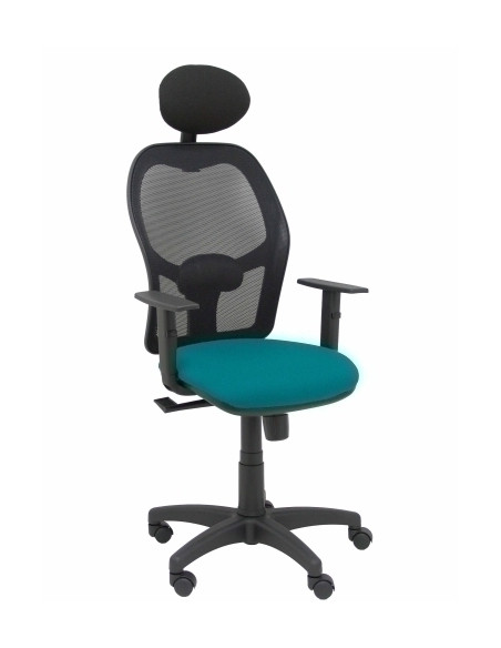 SILLA PIQUERAS Y CRESPO ALOCEN BRAZOS REGULABLES CABECERO FIJO MALLA NEGRO Y ASIENTO BALI VERDE PETROLEO