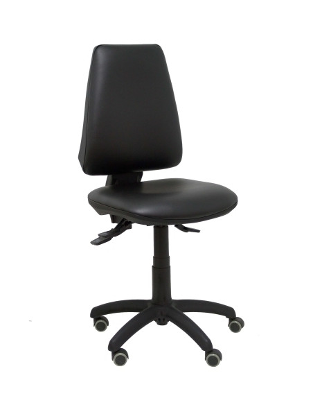 SILLA PIQUERAS Y CRESPO ELCHE S MECANISMO ASINCRO REGULABLE EN ALTURA RUEDAS PARQUET ASIENTO Y RESPALDO TAPIZADO SIMILPIEL NEGRO