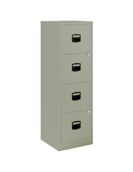 ARCHIVADOR METÁLICO 4 CAJONES  40X40X125 CM ANCHO X FONDO X ALTO FORMATO A4 -CAPACIDAD CAJON 15KG- TIRADOR DE PLÁSTICO GRIS MO