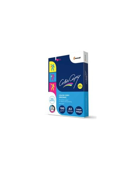 COLOR COPY PAPEL REPROGRAFICO BLANCO SATINADO DIN A3 PASTA QUIMICA ECF 100GM2 420MM X 297MM  FIBRA AL LADO CORTO 500 HOJASPAQ FS