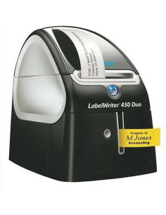 DYMO ETIQUETADORA - ROTULADORA ELECTRÓNICA LABELWRITER NEGRO - PLATA MODELO 450 DUO TÉRMICA DIRECTA 600 X 300 DPI 71 IPM 56 MM