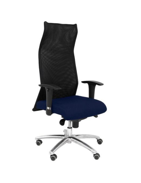 PIQUERAS Y CRESPO SILLÓN DE DIRECCIÓN SAHUCO XL REFORZADO SINCRO BRAZOS REGULABLES RESPALDO DE MALLA NEGRO ASIENTO BALI AZUL M
