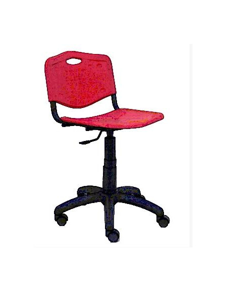 SILLA PIQUERAS Y CRESPO ROBLEDO GIRATORIA 360 MECANISMO REGULACION ALTURA RUEDAS NYLON ASIENTO Y RESPALDO PVC ROJO