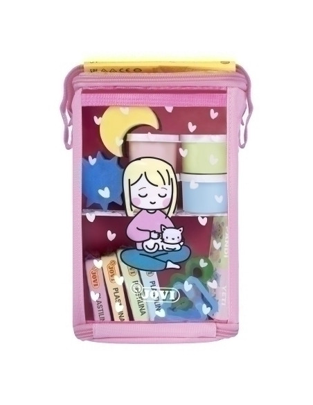 BANDOLERA JOVI MULTIUSE BAG MY ARTS&CRAFTS MOCHILA CAT 4x tempera 35ml 1x pincel 2x esponja con formas 4x plastilina 50gr 3x mol