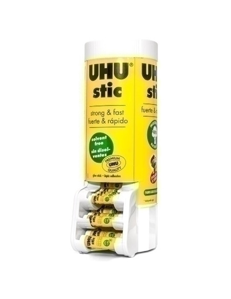 BARRA de PEGAMENTO UHU EXPOSITOR DE 96 SURTIDO 24x 41307 BARRA 8 gr 48x 41407 BARRA 21 gr 12x 41452 BARRA 40 gr  12x  41407 BARR