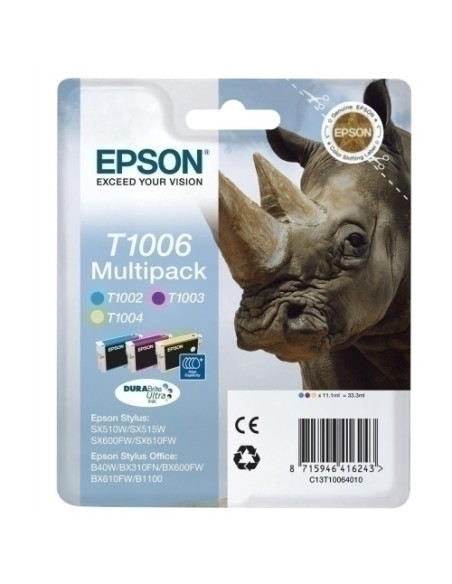 CARTUCHO INKJET EPSON T100640 STYLUS SX600FWOFFICE B40WBX600FW MULTIPACK 3 COLORES Cyan T100240 Magenta T100340 y Amarillo T1004