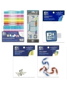 COMPLEMENTO OXFORD EUROPEANBINDER KIT COMPLETO 15x 400163059 PEGATINAS 15x 400163056 GOMAS 15x 400163055 CANTONERA 15x 400014016