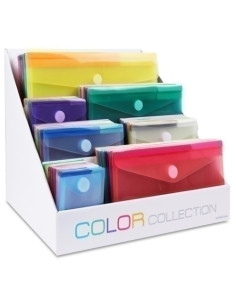 DOSIER SOBRE TARIFOLD COLOR COLLECTION PP SURTIDO EXPOSITOR de 84 12x A4 12x A5 12x A6 VERTICAL 24x A6 HORIZONTAL 12x A7 12x SOB