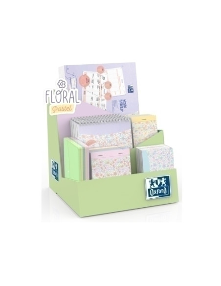 EXPOSITOR OXFORD GAMA FLORAL SURTIDO DE 35 5x 400094827 BLOC NOTAS 80h HZ 5x 400111054 BLOC NOTAS 80h HZ 10x 400111055 LIBRETA 9