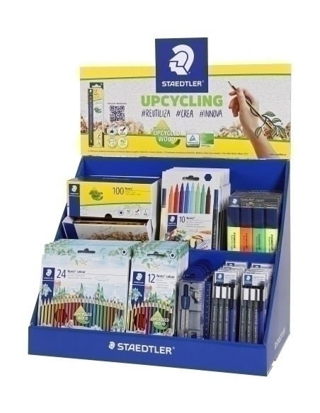 EXPOSITOR STAEDTLER SOBREMESA VAC  SURTIDO 67 UNIDADES 8x 185 C12 8x 185 C24 5x 364-S WP4P 6x 326 C10 10x 308 S1 WP3 1x 120HBCA1