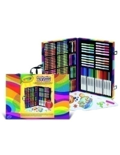 JUEGO CRAYOLA MALETIN DEL ARTISTA ARCOIRIS 140 PZ 4 años 1x maletin 64x ceras 20x mini lapices 40x rotuladores lavables 15x hoj