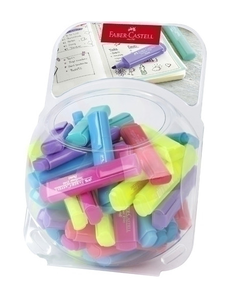 MARCADOR FLUOR FABER-CASTELL TEXTLINER 1546 EXPOSITOR BOMBONERA de  80 44x AMARILLO  6x ROSA  6x ALBARICOQUE  6x LILA  6x AZUL P