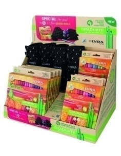 MARCADOR PERMANENTE LYRA GRADUATE ART-TIP SURTIDO EXPOSITOR DE 10 Contenido 4 x L6731120 Estuche de 12 colores surtidos 2 x L673