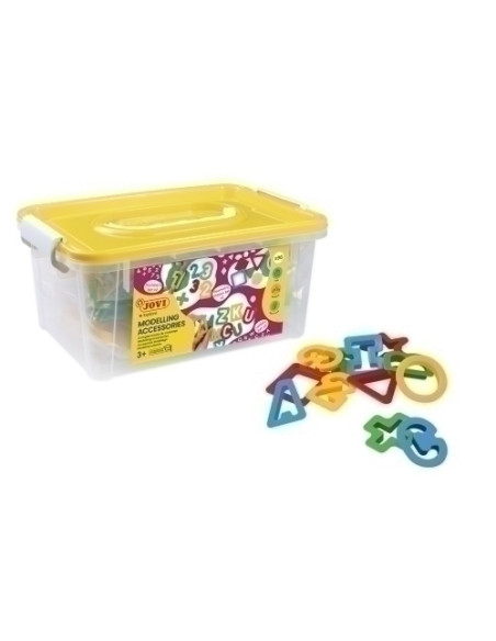 MOLDEADORES JOVI BOLSA DE 96 PIEZAS 2 juegos de moldes de letras 2 juegos de moldes de numeros 2 juegos de moldes de formas geom