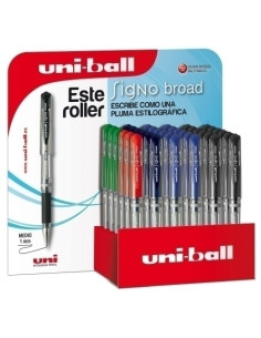 ROLLER UNI-BALL UM-153 SIGNO BROAD GEL BASICOS EXPOSITOR de 36 12x 653105000 NEGRO 12x 653113000 AZUL  6x  653147000 AZUL OSCURO