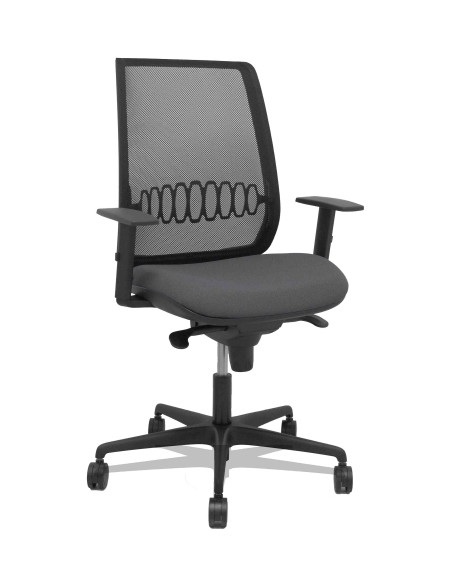 SILLA PIQUERAS Y CRESPO ALARES BRAZOS REGULABLES ERGONOMICA MECANISMO SINCRO RESPALDO MALLA NEGRA ASIENTO TAPIZADO BALI GRIS OSC