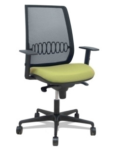SILLA PIQUERAS Y CRESPO ALARES BRAZOS REGULABLES ERGONOMICA MECANISMO SINCRO RESPALDO MALLA NEGRA ASIENTO TAPIZADO BALI VERDE OL