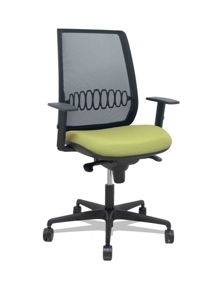 SILLA PIQUERAS Y CRESPO ALARES BRAZOS REGULABLES ERGONOMICA MECANISMO SINCRO RESPALDO MALLA NEGRA ASIENTO TAPIZADO BALI VERDE OL