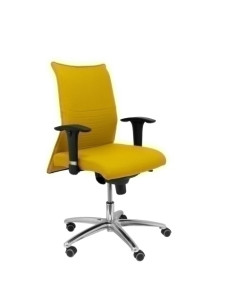 SILLA PIQUERAS Y CRESPO ALBACETE CONFIDENTE BRAZOS CROMADOS REGULABLES MECANISMO SINCRO ASIENTO Y RESPALDO TAPIZADO BALI AMARILL