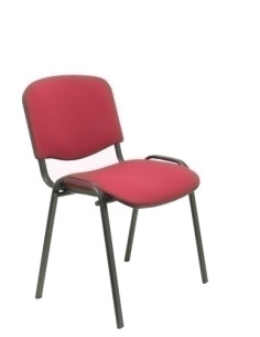 SILLA PIQUERAS Y CRESPO ALCARAZ CONFIDENTE ERGONOMICA APILABLE ESTRUCTURA NEGRA ASIENTO Y RESPALDO TAPIZADOS BALI GRANATE PACK d