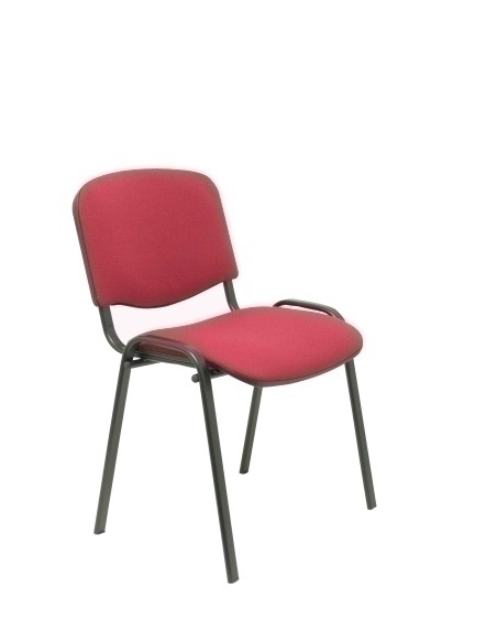 SILLA PIQUERAS Y CRESPO ALCARAZ CONFIDENTE ERGONOMICA APILABLE ESTRUCTURA NEGRA ASIENTO Y RESPALDO TAPIZADOS BALI GRANATE PACK d