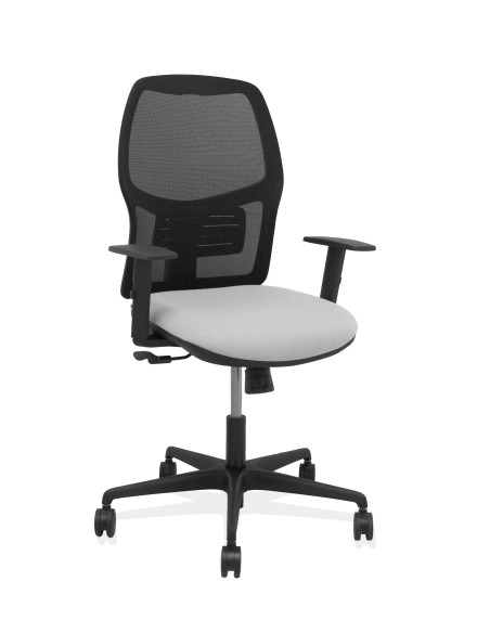 SILLA PIQUERAS Y CRESPO ALFERA BRAZOS REGULABLES ERGONOMICA MECANISMO SINCRO RESPALDO MALLA NEGRA ASIENTO TAPIZADO BALI GRIS CLA