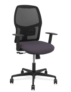 SILLA PIQUERAS Y CRESPO ALFERA BRAZOS REGULABLES ERGONOMICA MECANISMO SINCRO RESPALDO MALLA NEGRA ASIENTO TAPIZADO BALI GRIS OSC