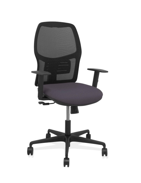 SILLA PIQUERAS Y CRESPO ALFERA BRAZOS REGULABLES ERGONOMICA MECANISMO SINCRO RESPALDO MALLA NEGRA ASIENTO TAPIZADO BALI GRIS OSC
